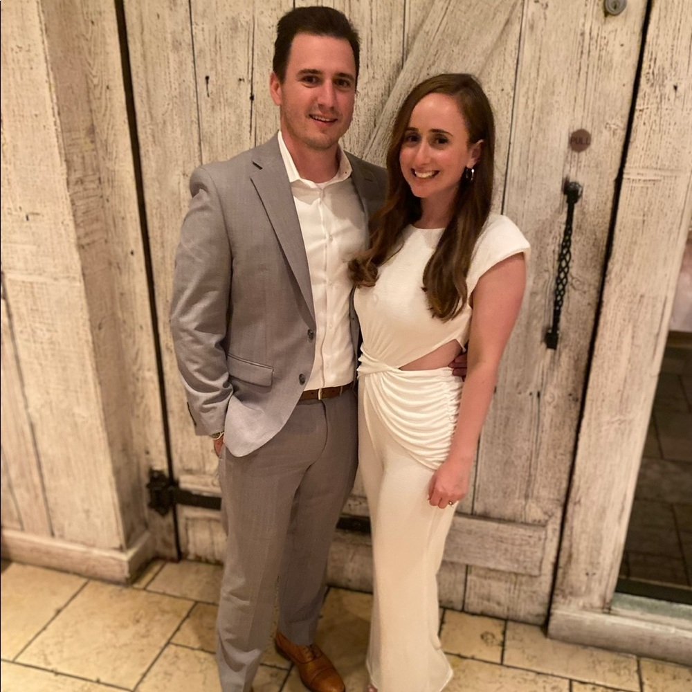 MISHA ESTELLA JUMPSUIT: IVORY worn once for rehearsal dinner